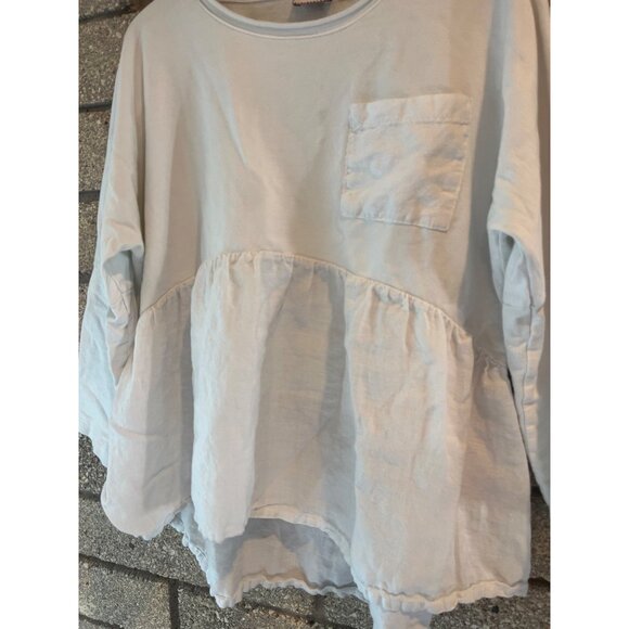 Smiths Steel Womens Medium Peplum Blouse With Pocket Lightweight Cotton/Linen Bl - Picture 2 of 7